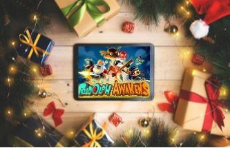 Everygame Rudolph Awakens game on a tablet