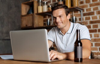 gamer with cold beer