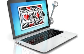 Casino on a laptop screen