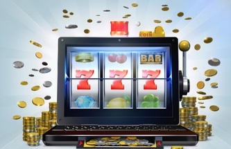 Everygame Casino on a computer screen with coins popping out of it