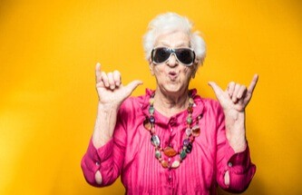 picture of a granny having fun!