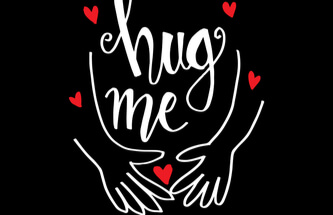 "Hug Me" on a diagram of a heart hugging itself
