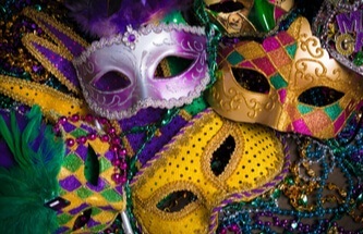 beautiful fancy face masks to celebrate Mardi Gras Magic at Everygame casino