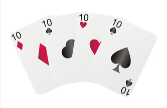 4 tens playing cards 