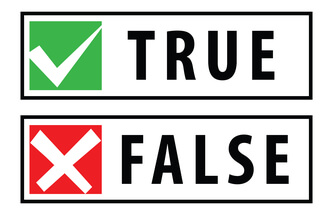 TRUE with a green check next to it, and FALSE with a red X next to it