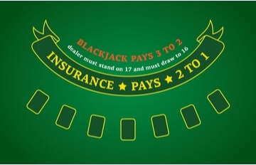 an image of a standard online blackjack table with green felt and paying 3-2 for blackjack